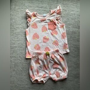 Strawberry Print Kids Matching Set